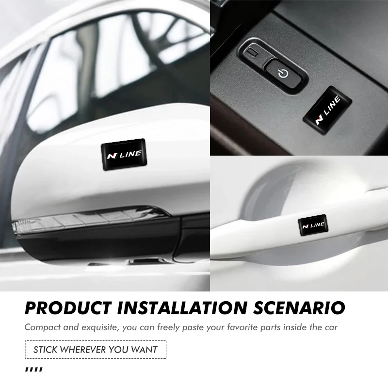 10/20/30pcs Car Lnternal Waterproof Stickers Auto Logo Creative For Hyundai N LINE i30 i20 Sonata Accent Tucson Elantra Azera