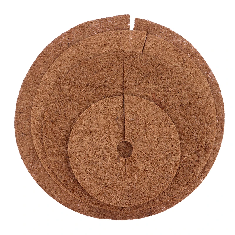 1Pc Natural Coconut Fiber Tree Mulch Mat Cover Protector 20/30/35/40cm Flower Pot Disc Pad Weed Control Warm Moisture Cushion