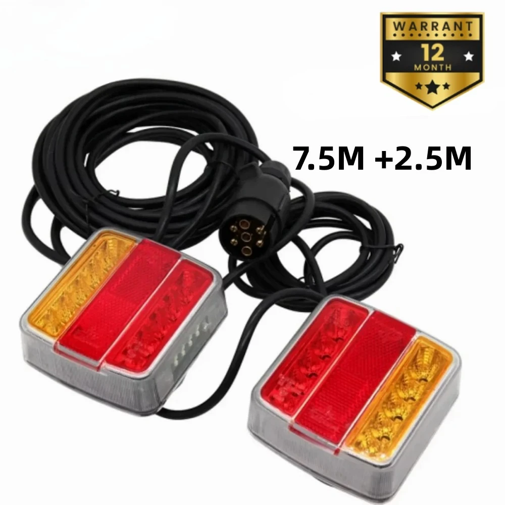 

ATVOV 2x12 В задний фонарь для буксировки прицепа, задний фонарь 10 м, 7-контактный индикатор остановки тормоза, лампа номерного знака, отражатель грузовика