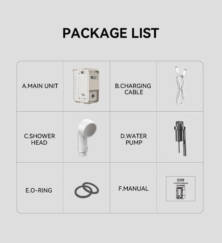 Powerhino Rechargeable 3L Waterproof Outdoor LPG Propane Gas Portable Instant Hot Water Heater For Camping RV Shower view 6
