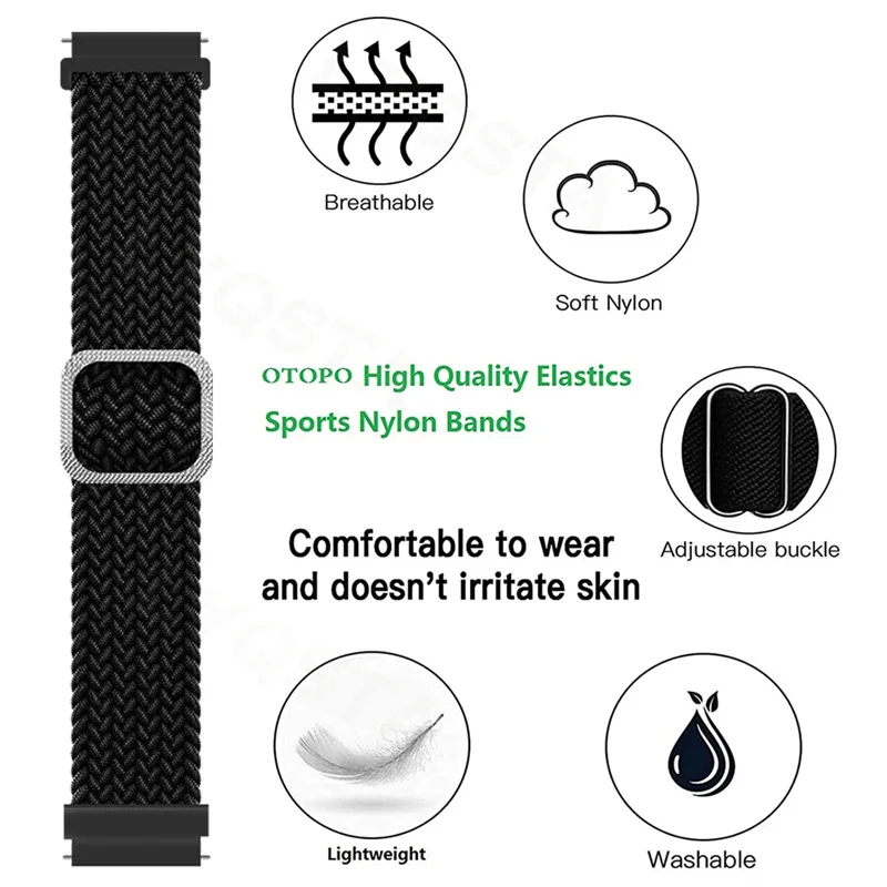Плетеный ремешок 20 мм 22 мм для Samsung Galaxy Watch 6/5/4, часы 4/6, классический эластичный нейлоновый браслет Galaxy Watch 5pro/Active 2
