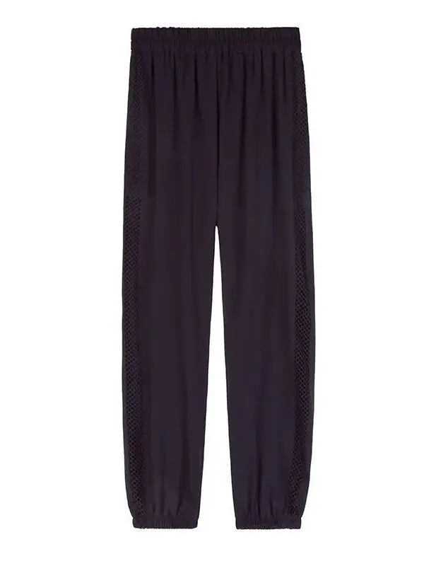 plus Size Hollow out Wide Leg Pants Summer Thin Slimming Hip Covering Nine Point Harlan Pants for plus Size Women Casual Wear 5