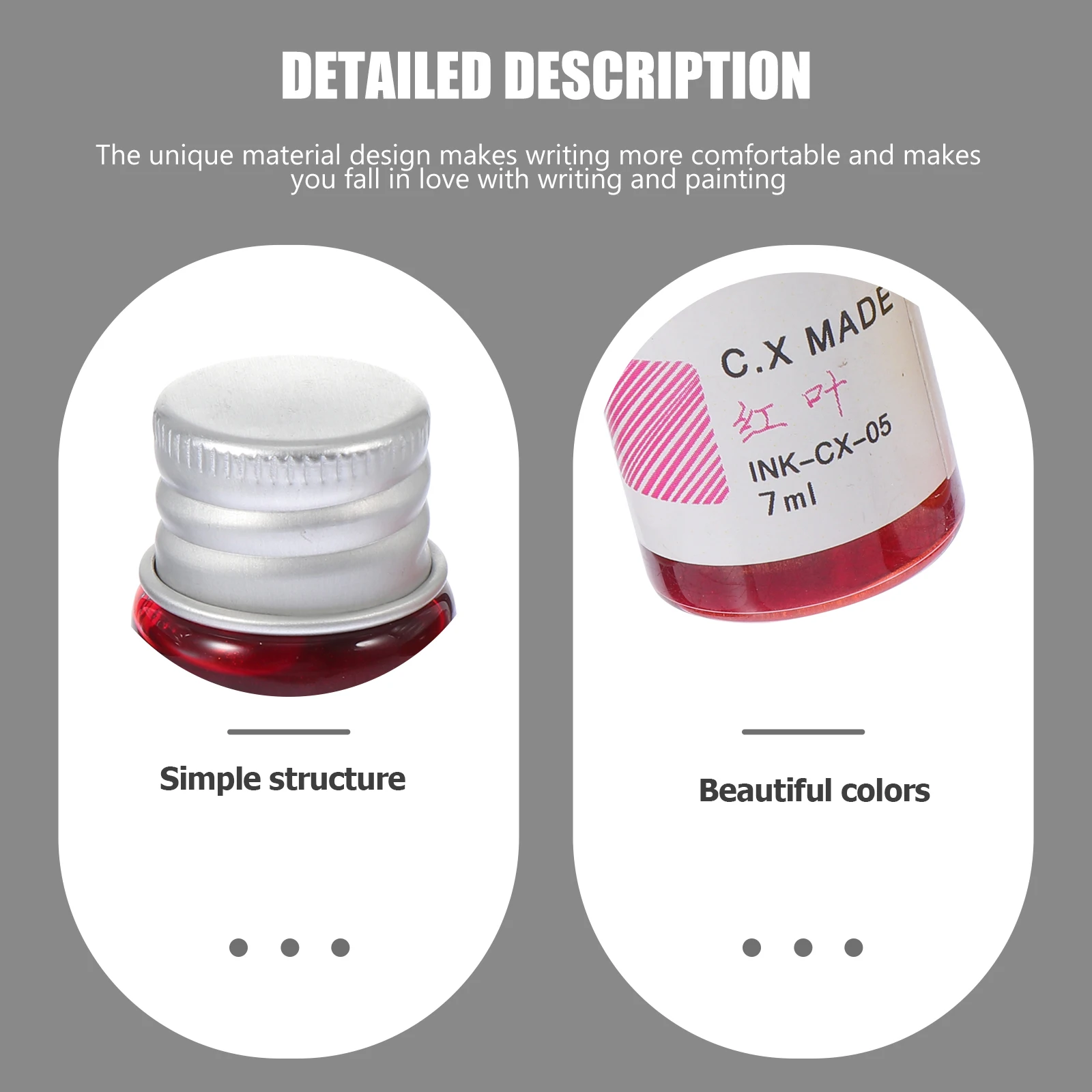 5-teiliges Zeichenstift mit einzigartigem Aussehen, farbige Signiergeschenkstifte aus Glas