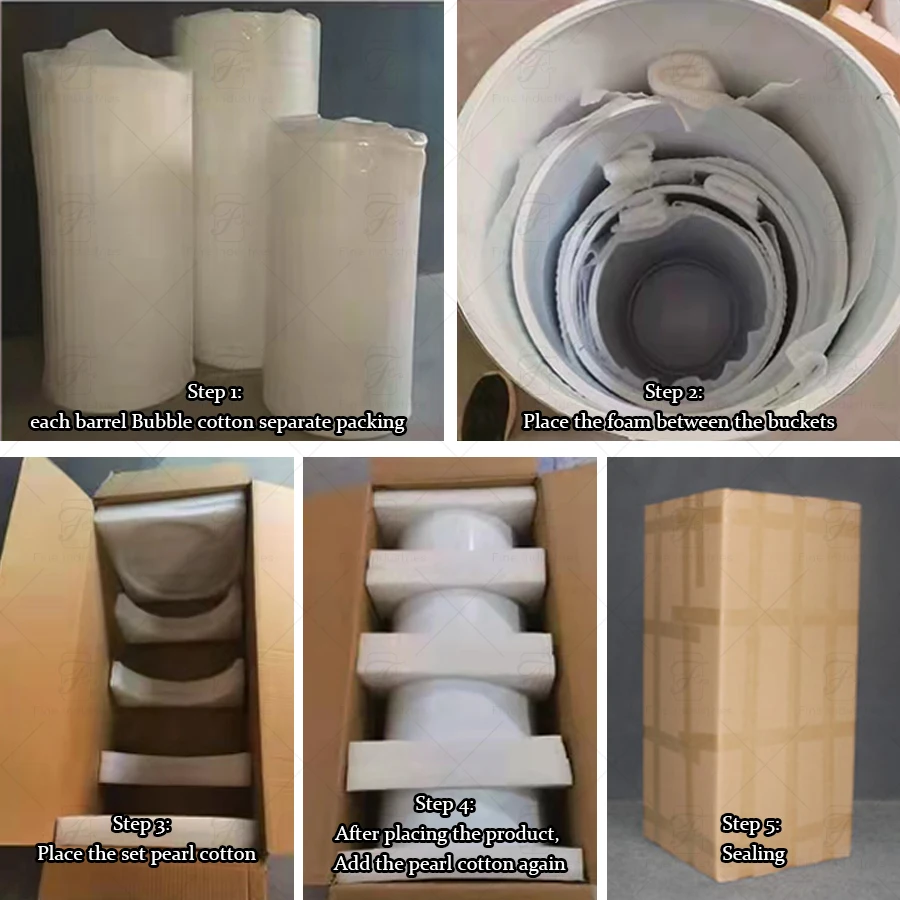 Meja kue silinder putih FW untuk dekorasi pernikahan