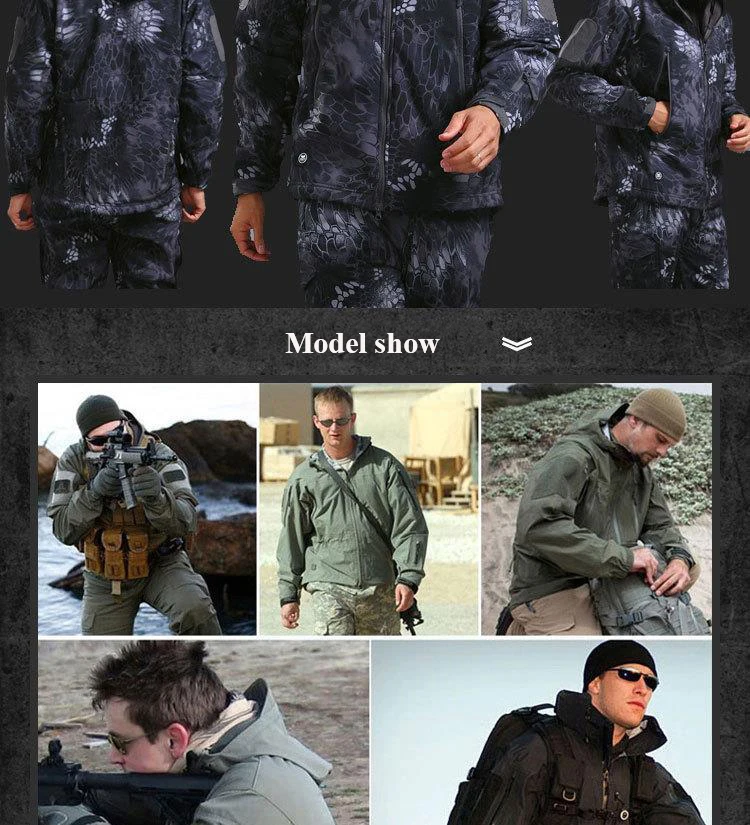 Tactical Outdoor Men\'s Autumn And Winter Fleece Warm Suit Warm Keeping Suit Hunting Clothes Tactical Soft Shell Uniform