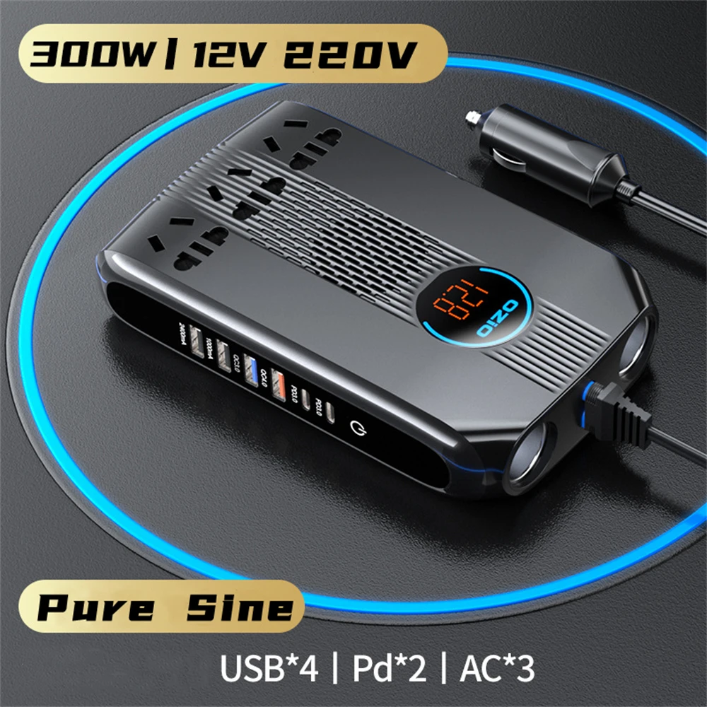 

New Pure Sine Inverter 12v 220v 300W Universal Pure Sin Wave Charger Inversor with Charging Powerful Station Car Power Converter