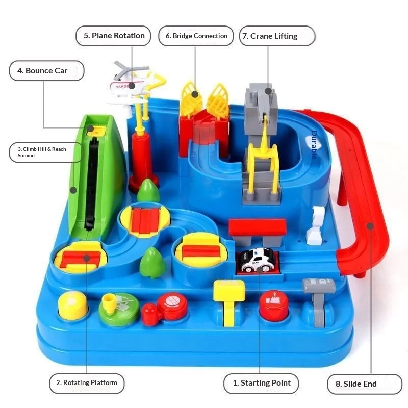 Racing Rail Car Model Train Track Adventure Game Animals Space Rocket Toys Children Educational Brain Mechanical Interactive