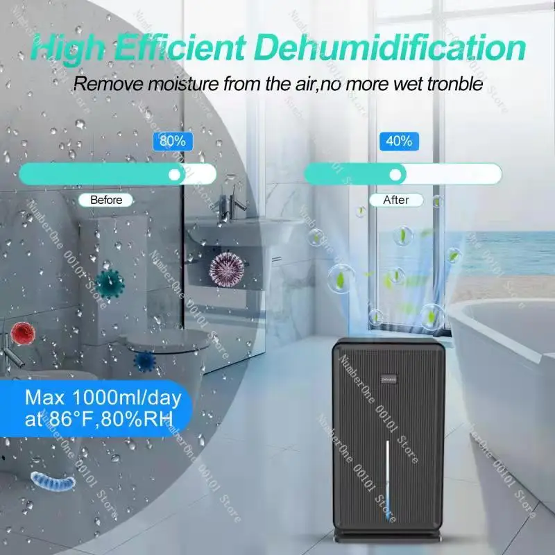 3L Large Capacity Dehumidifier and Air Purifier 2 In 1 Professional Moisture Absorbers Air Dryer for Home Home Appliance