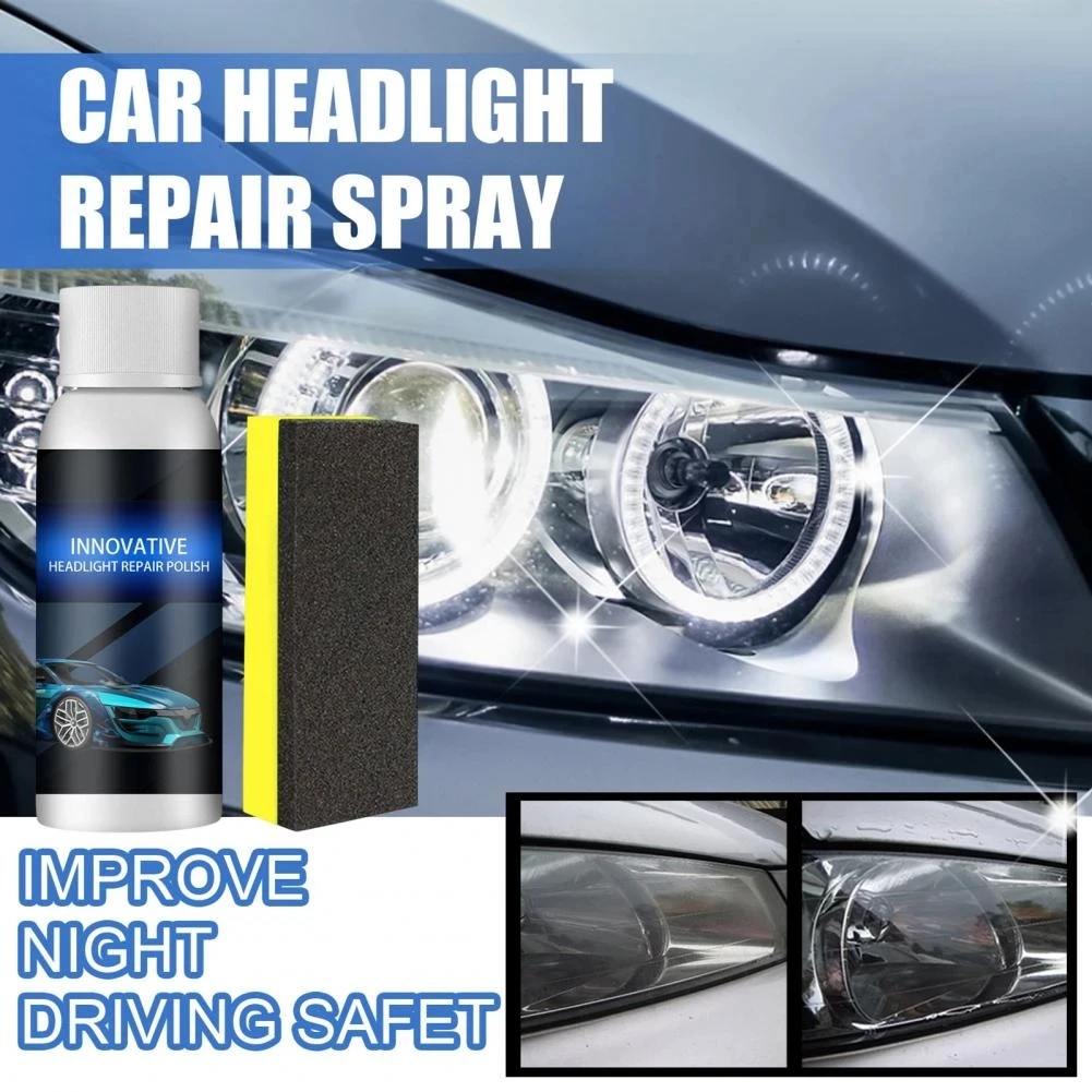 

Restorative Liquid Removing Cleaners Portable Car Headlight Repair Polish Liquid Cleaners Car Degreasers With Sponge Swirl