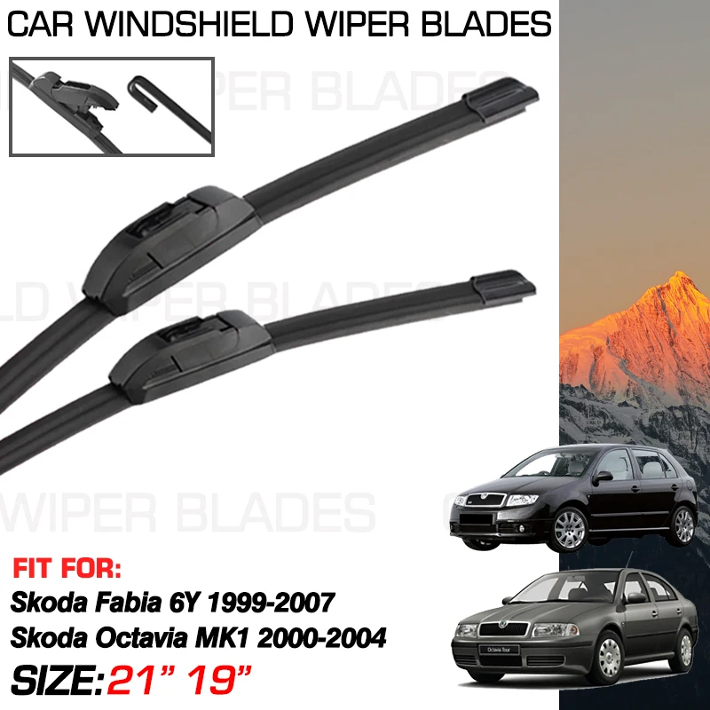 Car Wiper Blades For Skoda Fabia MK1 6Y 1999-2007 2005 2004 2002 Skoda Octavia 1 MK1 2000-2004 2003 Front Windshield Accessories