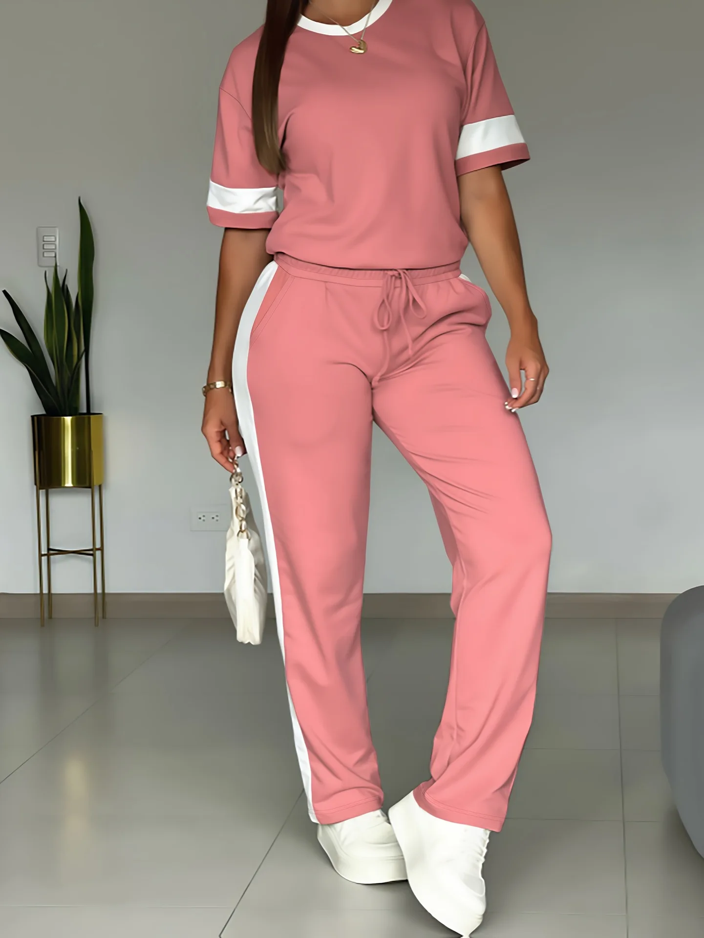 تخصيص 2 قطعة المرأة مجموعة ربيع الخريف موضة جديدة طويلة الأكمام الدنيم بلوزات وسراويل دعوى الطرف #5