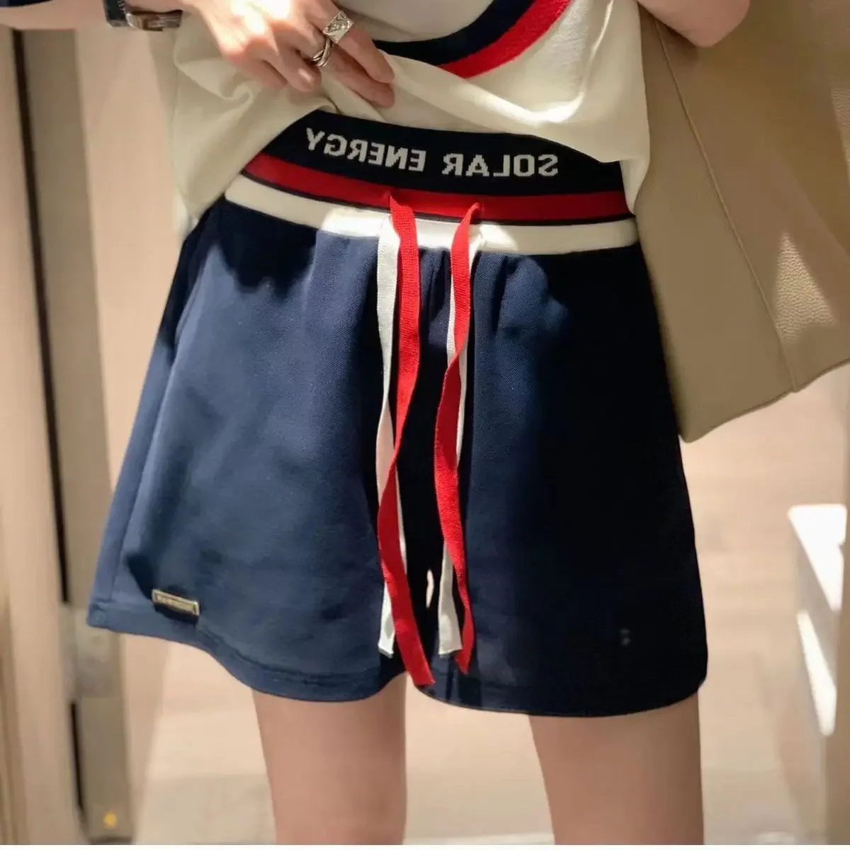 Fashionable Printing Two Piece Set Summer Casual Short Sleeve Tops Ladies Sports Pullovers Streetwear Elastic Waist Shorts 2024