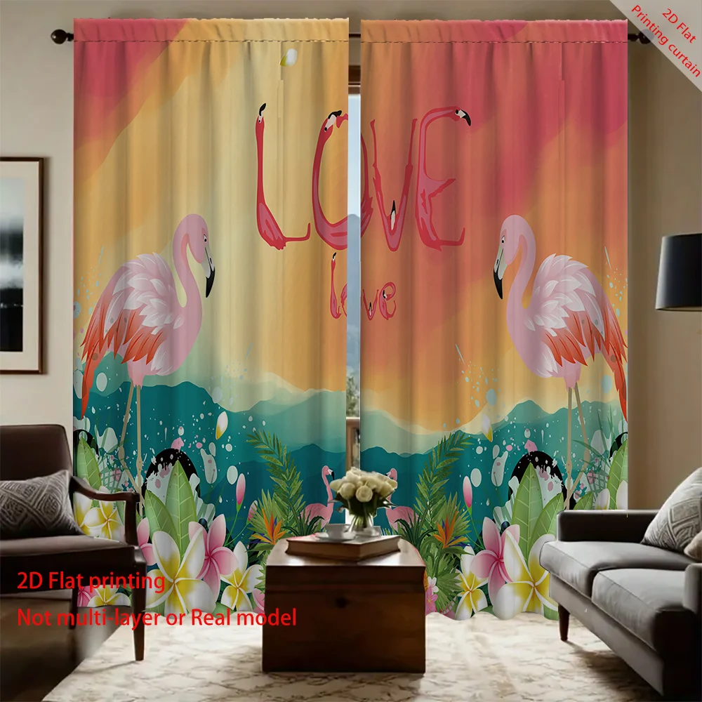 

2D cartoon animal and plant pattern curtains, polyester fiber curtains, suitable for bedrooms, living rooms, and home decoration