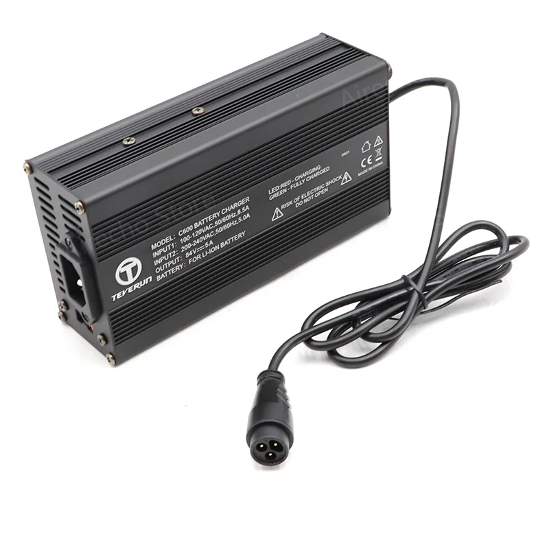 Original 3-Pin Fast Charger 84V 5A For Teverun Fighter Supreme/Supreme 7260R E-Scooter Verified&Non-Verified Version Charger