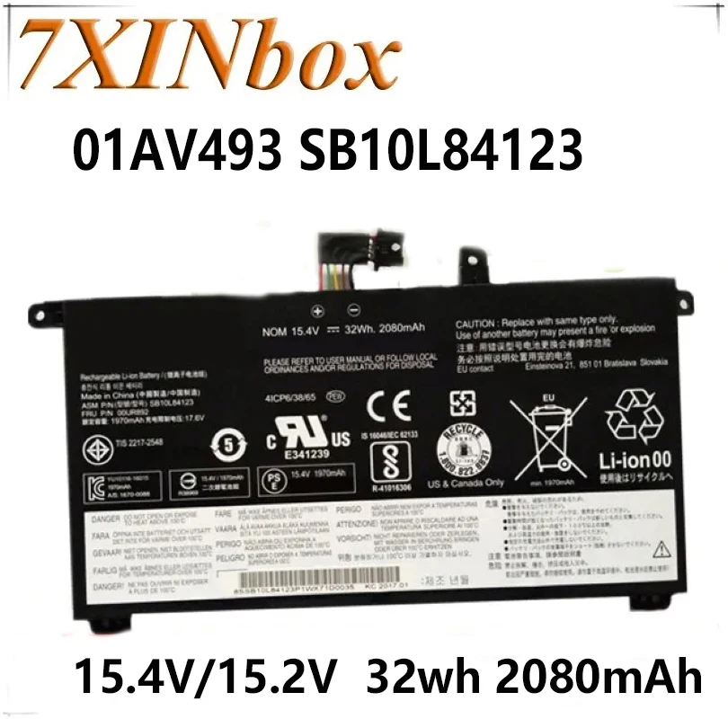 7XINbox 15.4V 32Wh Original 01AV493 SB10L84123 Laptop Battery For Lenovo ThinkPad T570 T580 P51S P52S 00UR890 00UR891 00UR892