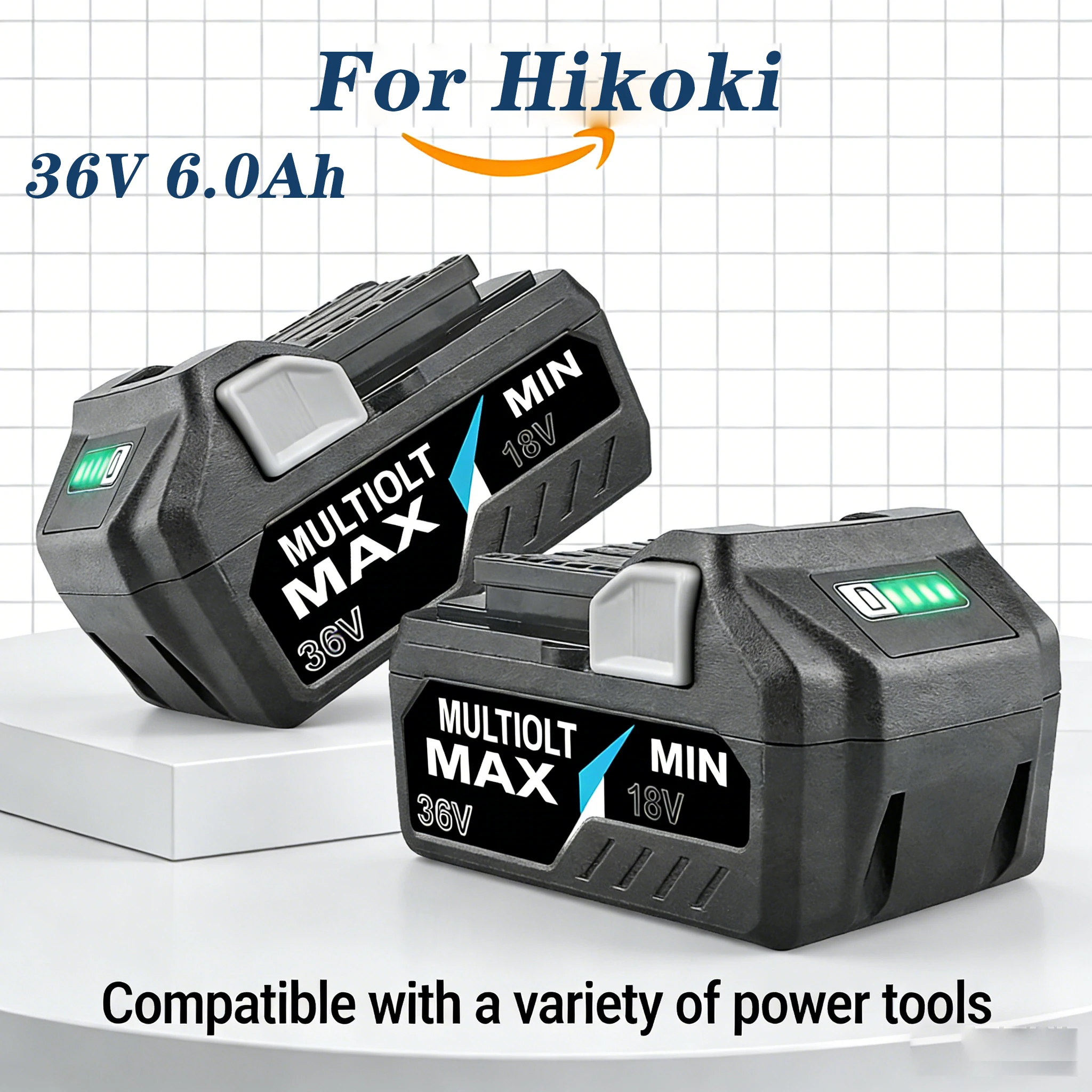 

18V 6.0Ah Li-ion Rechargeable Battery for Hitachi/HiKOKI Cordless Power Tool BSL1850 BSL1860 BSL1840 DS18DSL C18DSL Charger