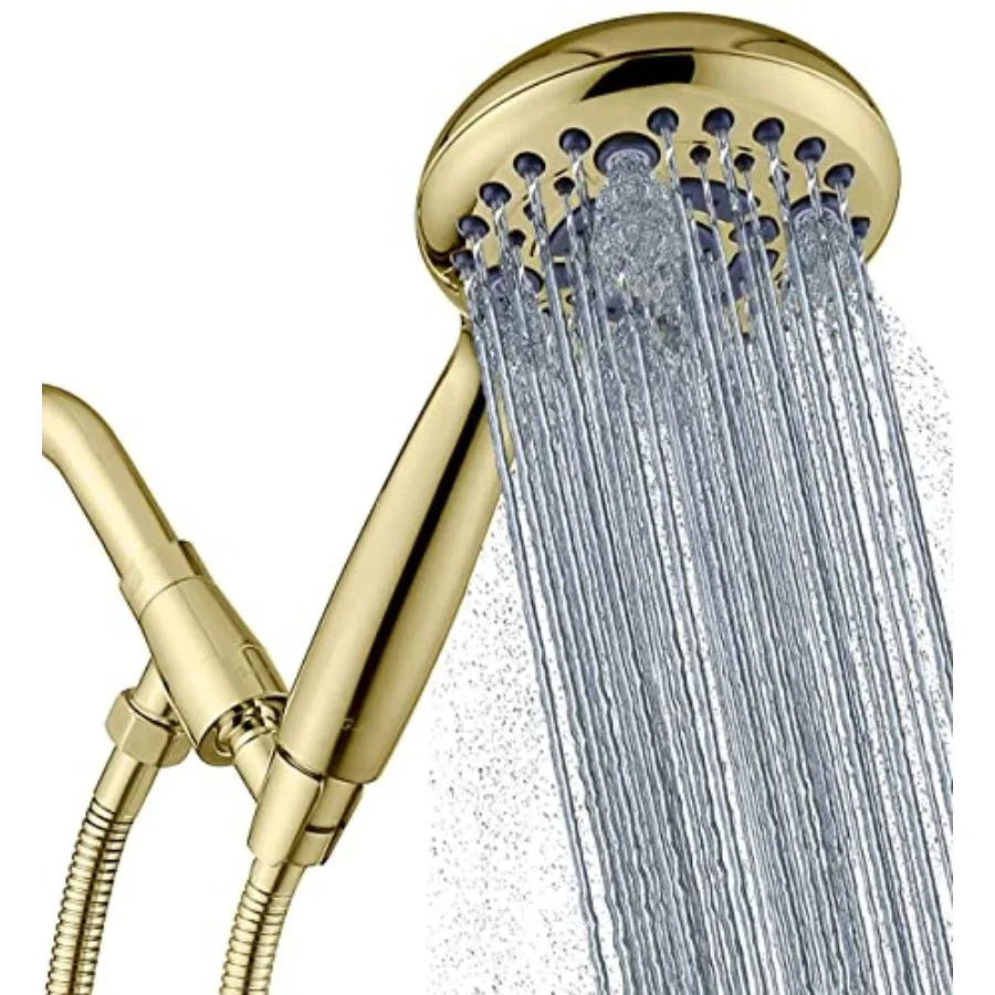 

Handheld Shower Head High Pressure 6 Spray Settings, Detachable Hand Held Showerhead 4.9 Inch Face with Extra Long Flexible Hos