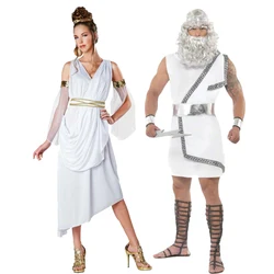 Halloween Ancient Greek Mythology Olympus Zeus Hera Costume Toga God Goddess Outfit Cosplay Ancient Egypt Cleopatra Costume