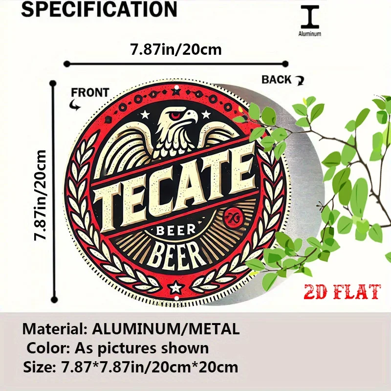2D Flat Eagle Sign, Featuring a Laurel Wreath Design, Perfect for Decorating Homes, Offices, Cafes, Or Garages