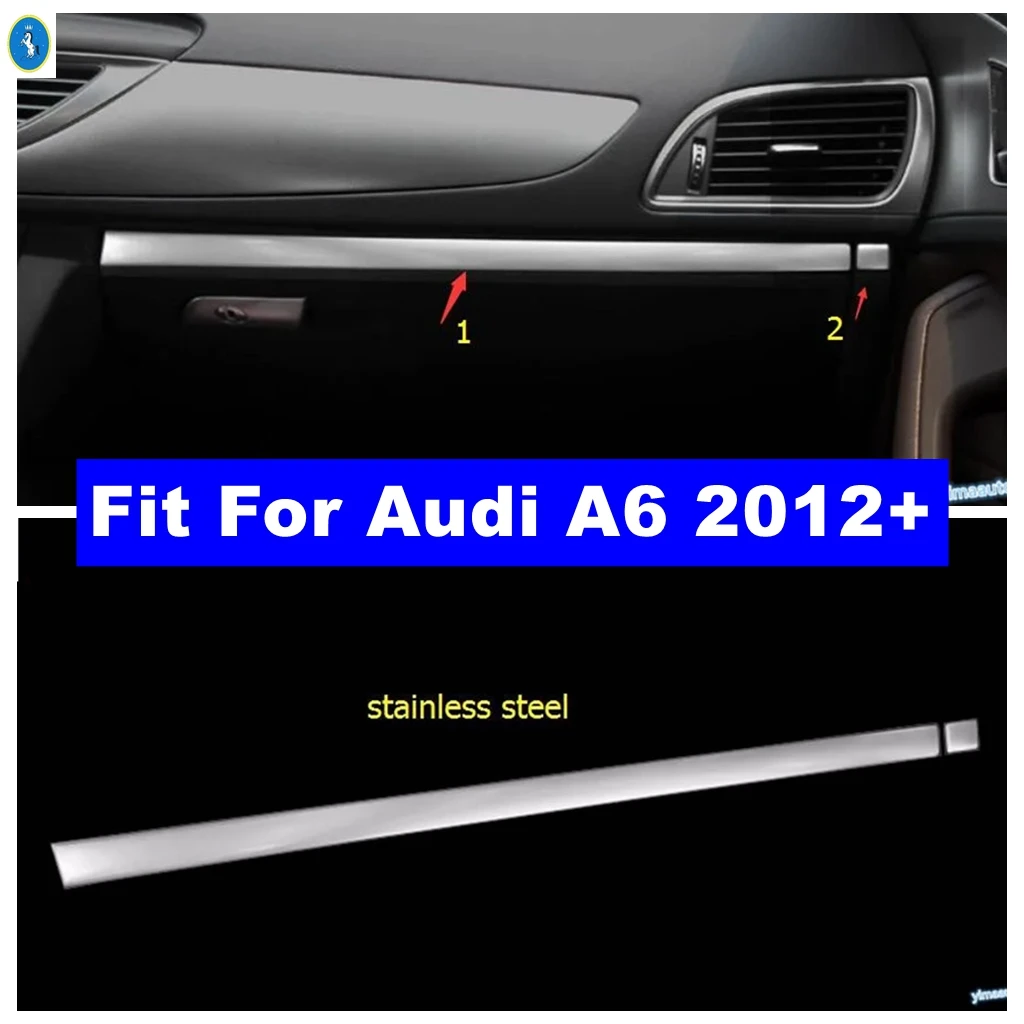 

Stainless Steel Car Central Control Instrument Mouldings Strip Panel Cover Trim Fit For Audi A6 2012 - 2016 interior Accessories