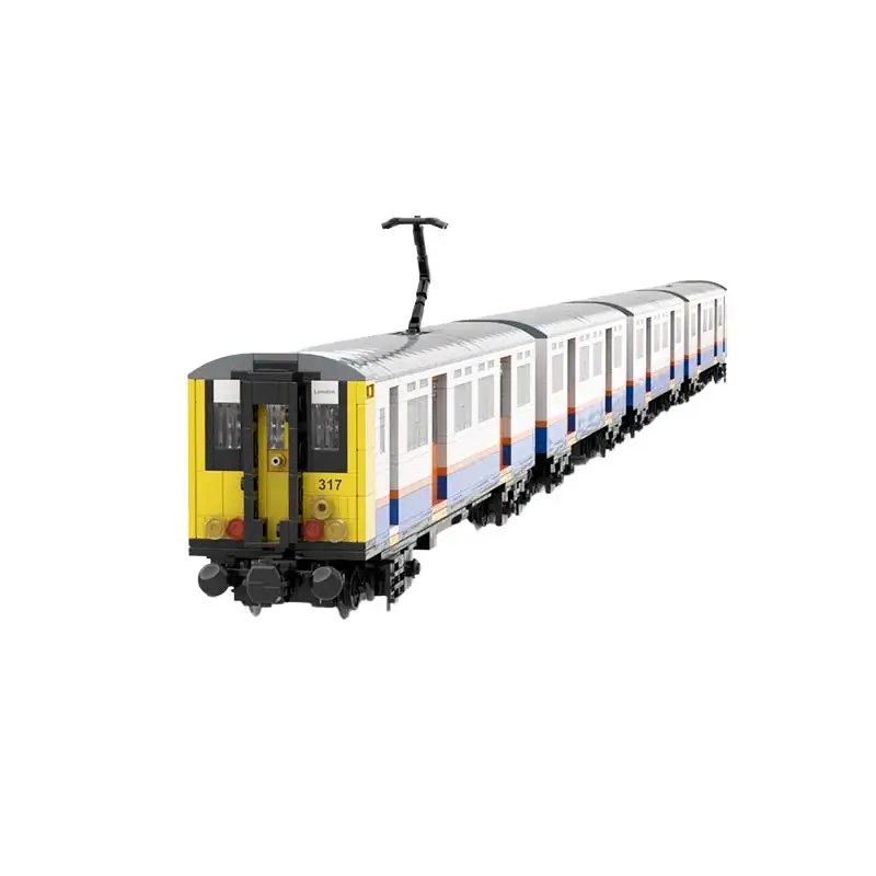 MOC 8 Wide Class 317 Train Building Blocks Motorised Electric Multiple Unit Modern City Commuter Railway Carriage Bricks Gift