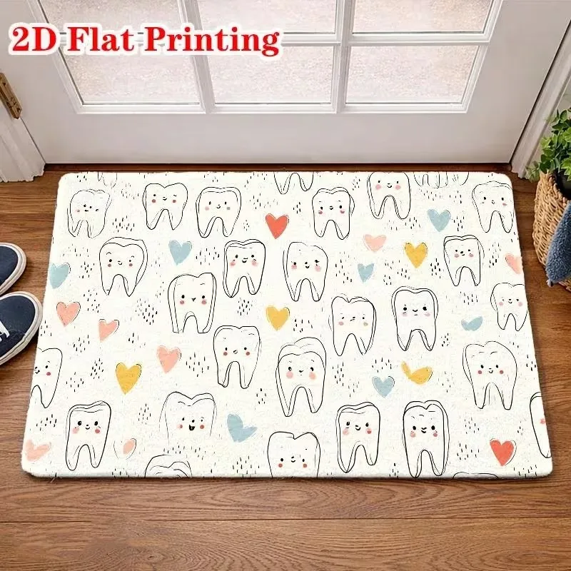 Funny I'm Silently Judging Your Teeth Doormat Non Slip Floor Mat for Dentist Home Office Decor