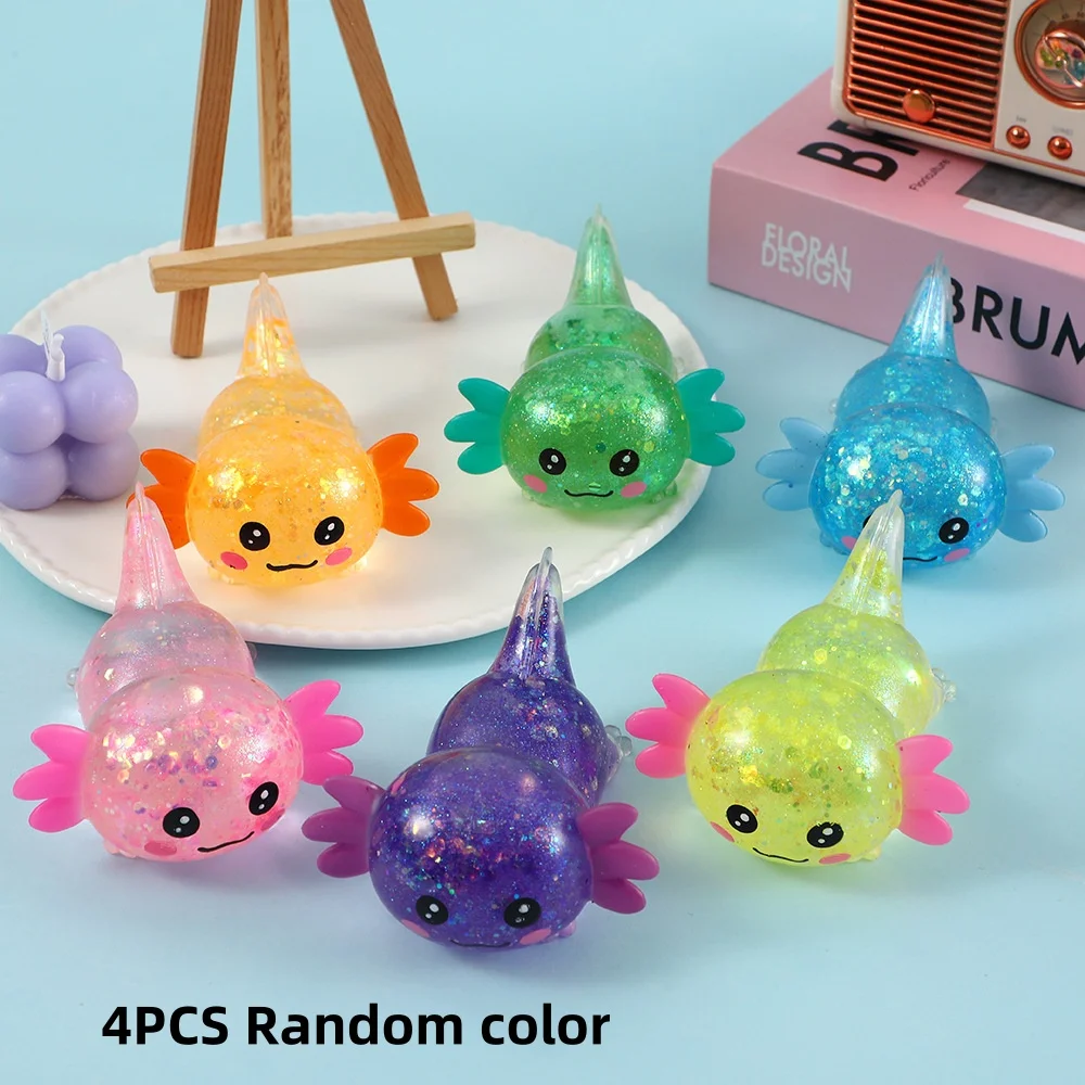 Axolotl Knuffelzacht Speelgoed Schattig Langzaam Stijgend Fidget Speelgoed Zacht Knijpbaar Zintuiglijk Speelgoed voor Kinderen en Volwassenen Stressbal tegen Angst en voor Concentratie