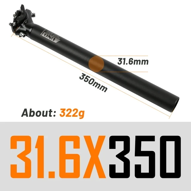 UNO Fahrrad Sattelstütze Ultraleichte Aluminium MTB Sattelstütze 25,4/27,2/28,6/30,9/31,6*350/400mm Straße Mountainbike Sitzrohr Teile