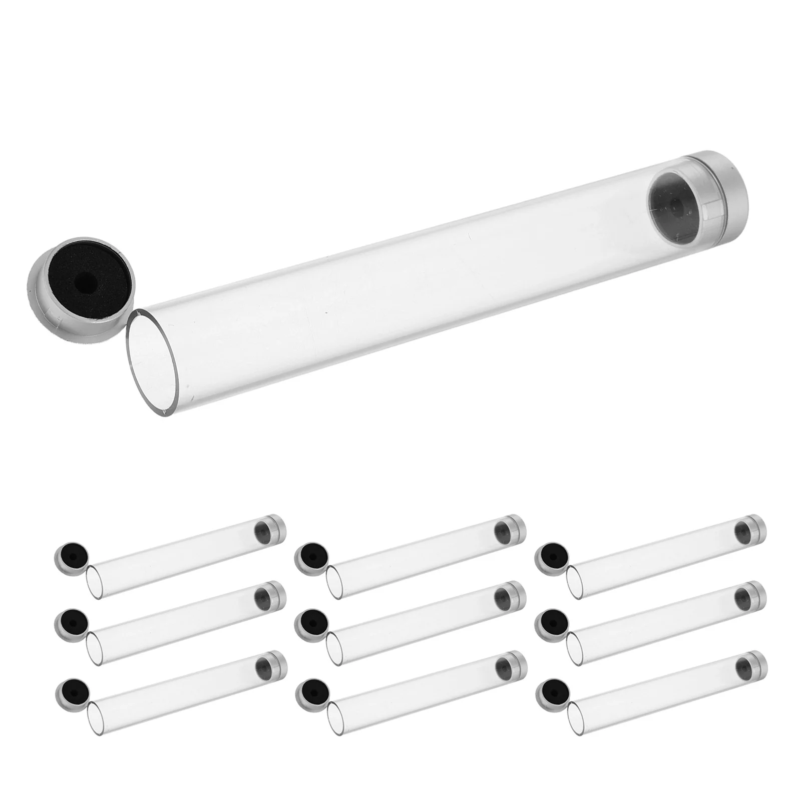 10 pièces de tubes de rangement en plastique transparent, boîte de rangement pour pinces à épiler, boîte de rangement compacte portable pour outils d'extension de cils
