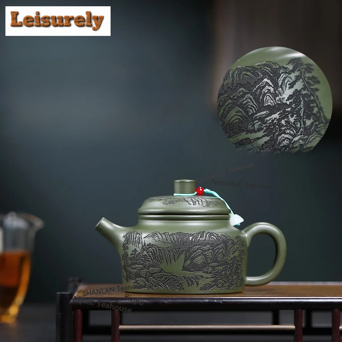 

250ml Authentic Yixing Purple Clay Teapots Handmade De Zhong Pot Raw Ore Green Mud Kettle Chinese Zisha Tea Set Cafes Supplies