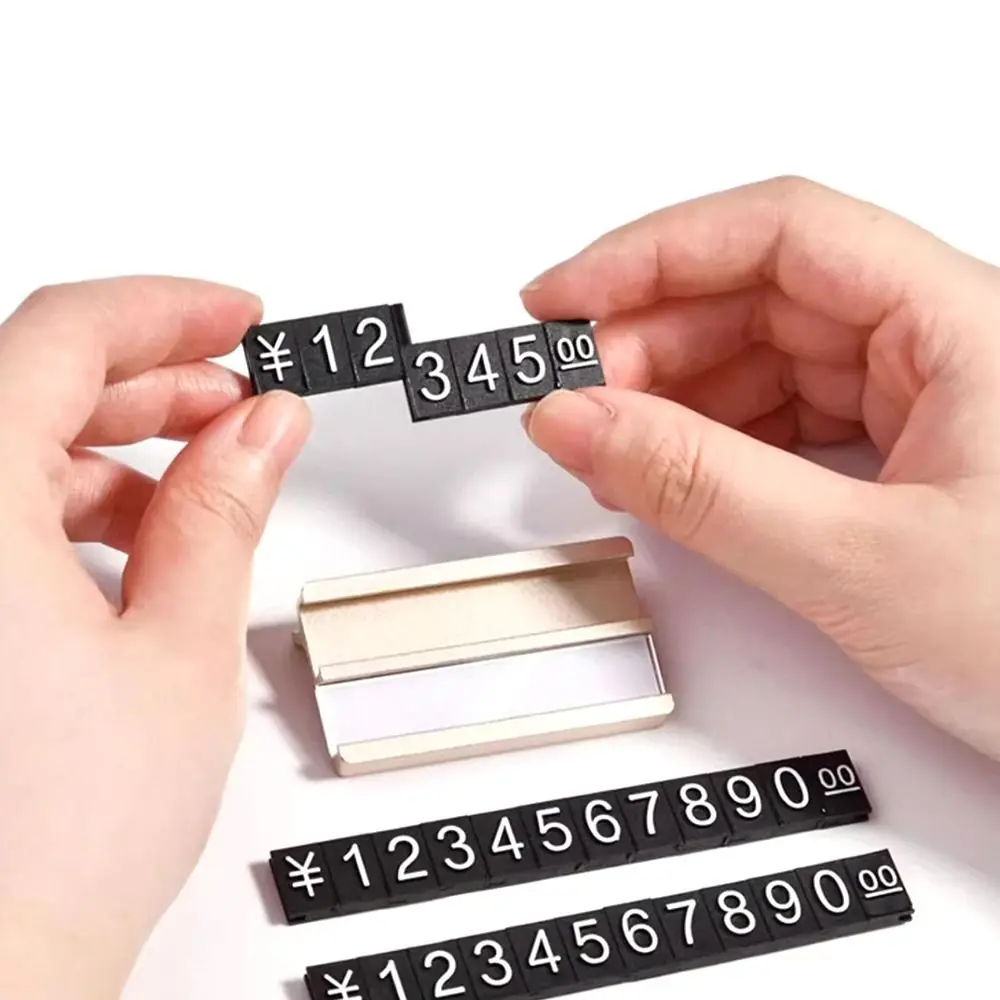 Label Harga Logam Praktis Tag Tampilan DIY Emas/Perak/Hitam Perhiasan Tag Digital Buatan Tangan
