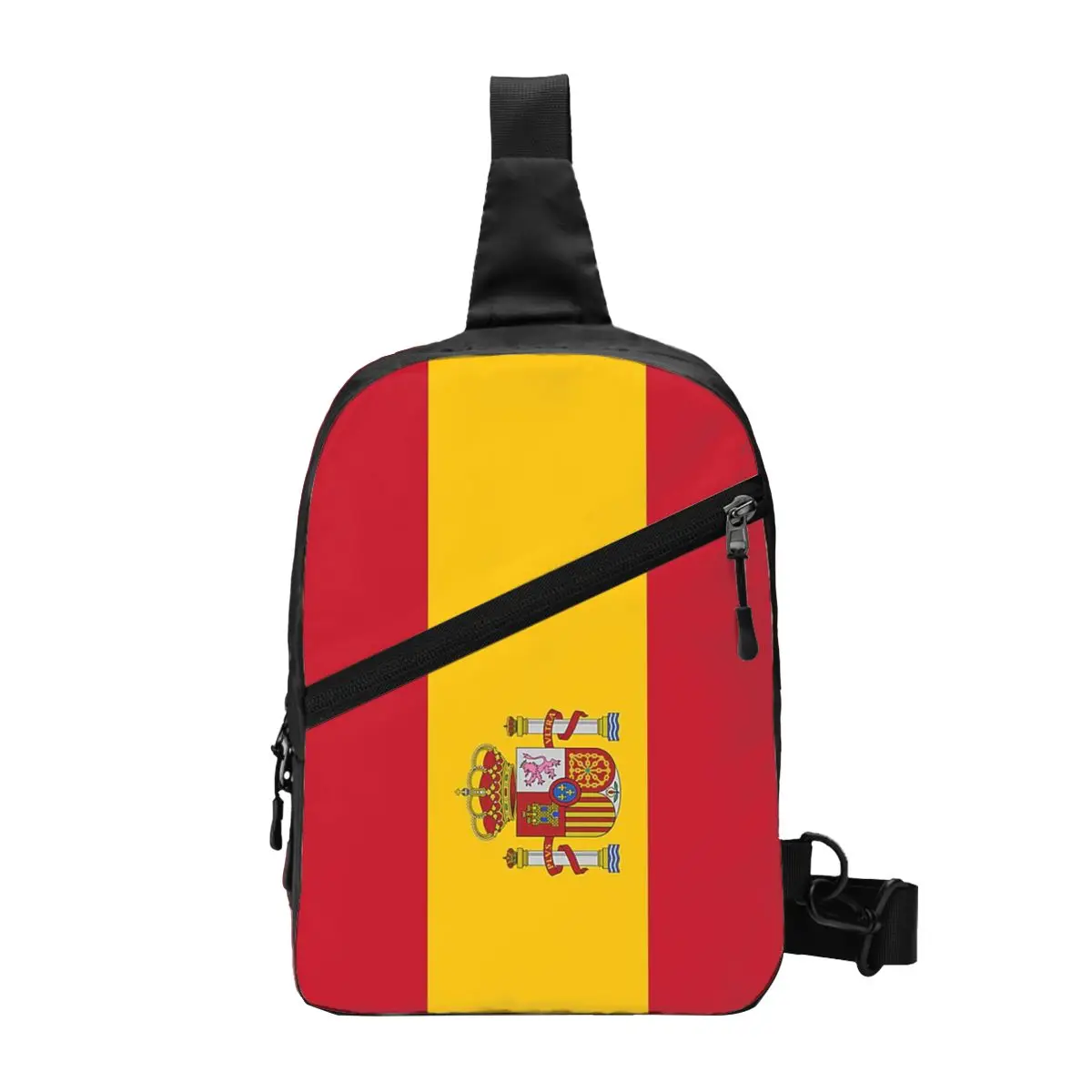 Spain Flag Chest Bag Men Sling Crossbody Backpack Chest Bag Travel Hiking Daypack Shoulder Bag