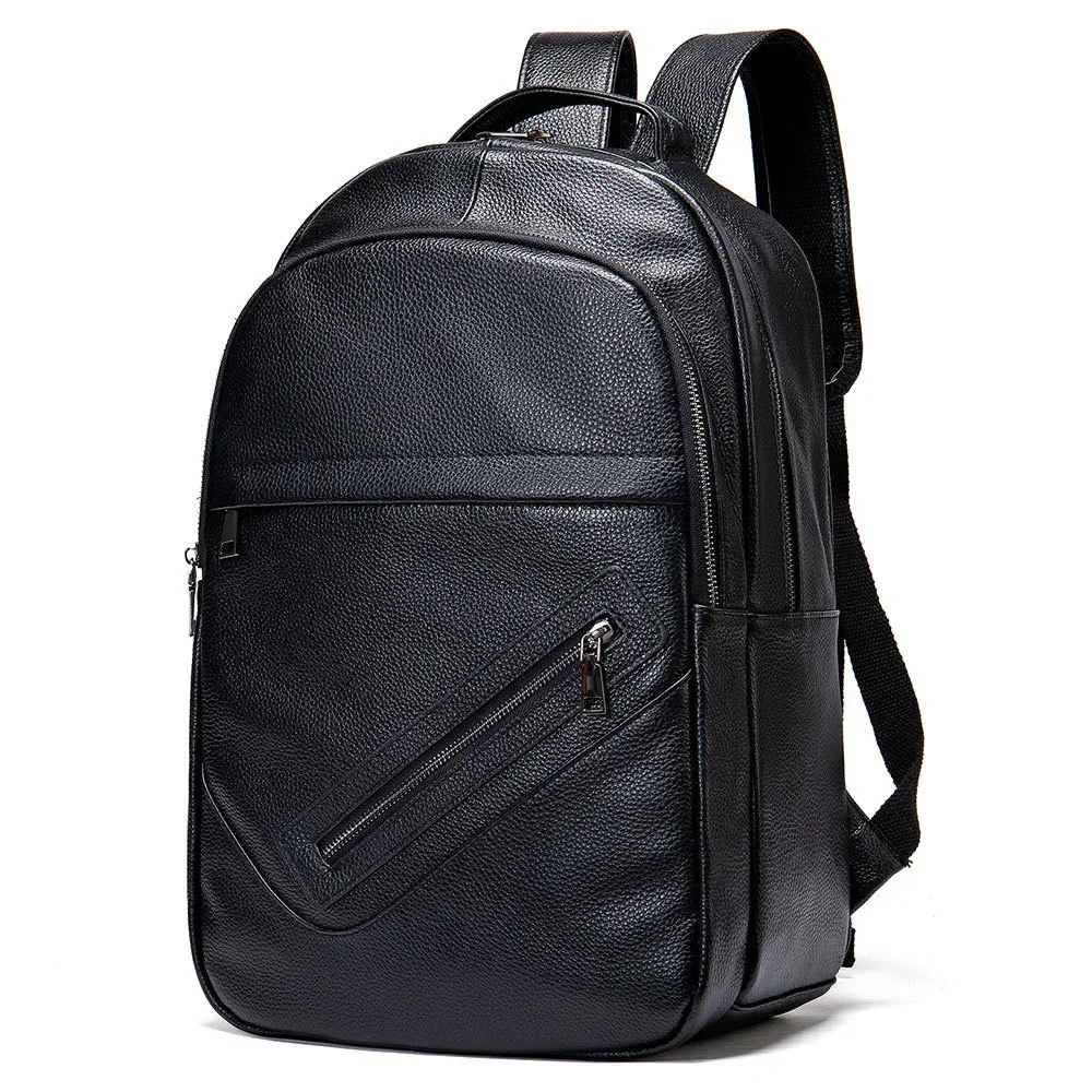 

2024 New Brand Natural Cowskin Genuine Leather Men's Backpack Fashion Large Capacity Shoolbag Boy Laptop Backpack Computer Bag