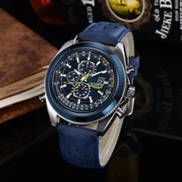 Reloj mecánico de lujo para hombre, cuerda a mano, 3bar, resistente al agua, correa redonda de acero inoxidable, reloj de pulsera multifunción informal de negocios