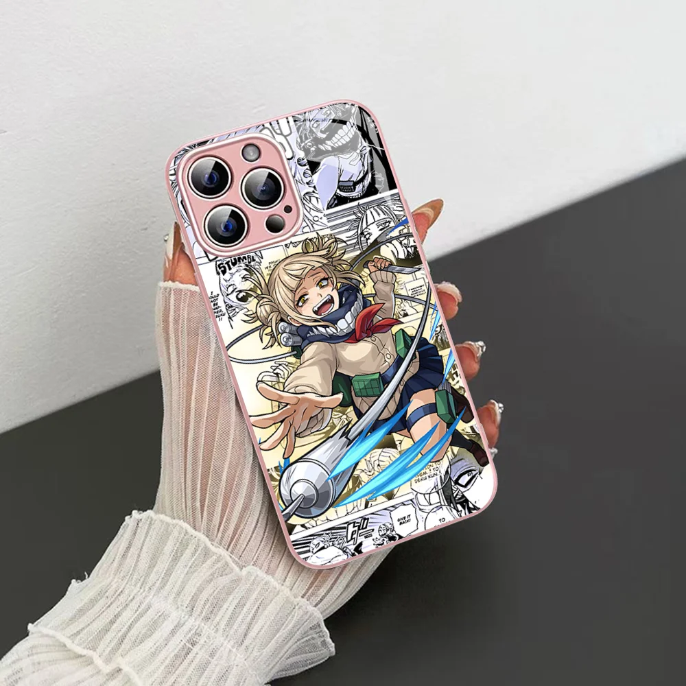 Himiko Toga Boku No Hero Academia Phone Case Tempered Glass For Iphone 14 13 12 11 Pro Mini XS MAX 14Plus X XS XR Fundas