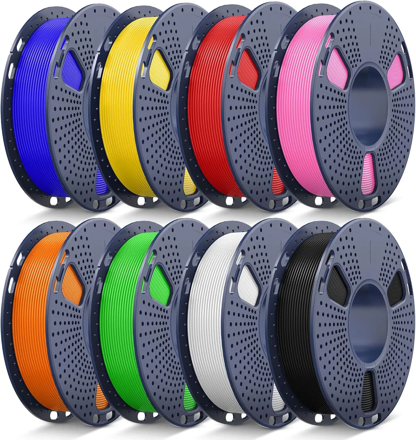

1.75mm PETG 3D Printer Filament Bundle 2KG, High Toughness & Accuracy +/-0.02mm, Compatible with Most FDM Printers (8 Colors)