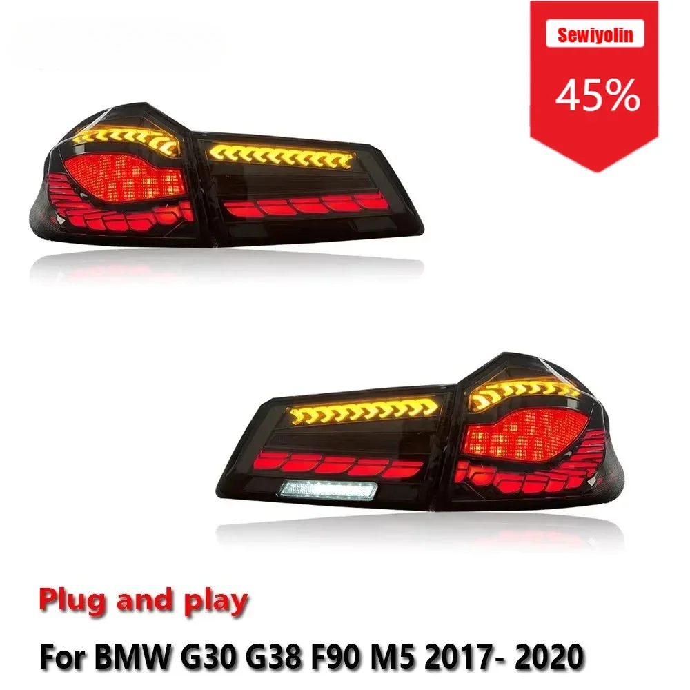 

Sewiyolin Car Tail LCI Lamp For BMW G30 G38 520 530 540 F90 M5 2017- 2020 DRL Fog Rear Trailer lamps Turning Signal Voiture Plug