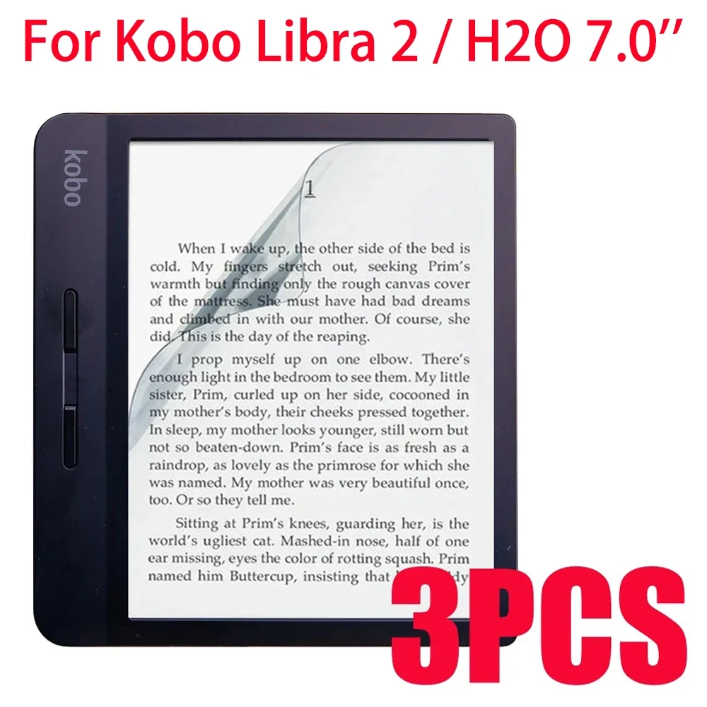 

3PCS PET Soft Film For Kobo Libra H2O 2019 For Kobo Libra 2 2021 7.0 Inch Screen Protector Ereader Protective Film NO Glass