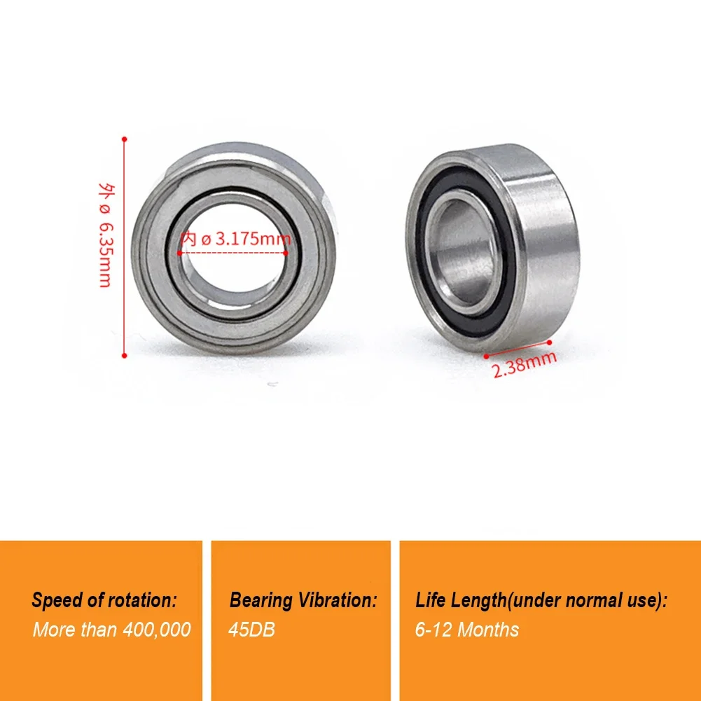 10Pcs NSK Dental Handpiece Cartridge Bearing SR144TLZN Universal High-speed Air Turbine Ceramic Ball Bearing 3.175x6.35x2.38mm