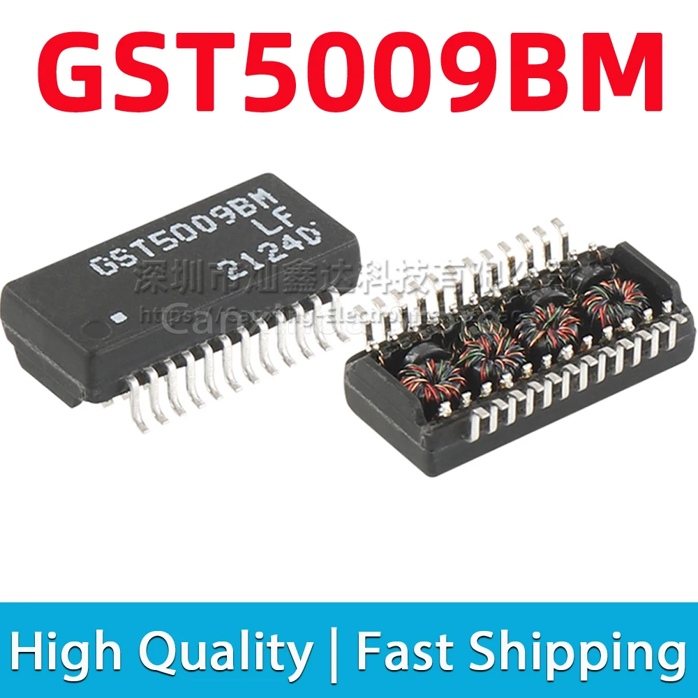 5pcs GST5009BM-LF GST5009BM GST5009 SOP24 SMD Gigabit Ethernet Network Isolation Filter Transformer 1000 BASE-T 350uH 1CT:1CT