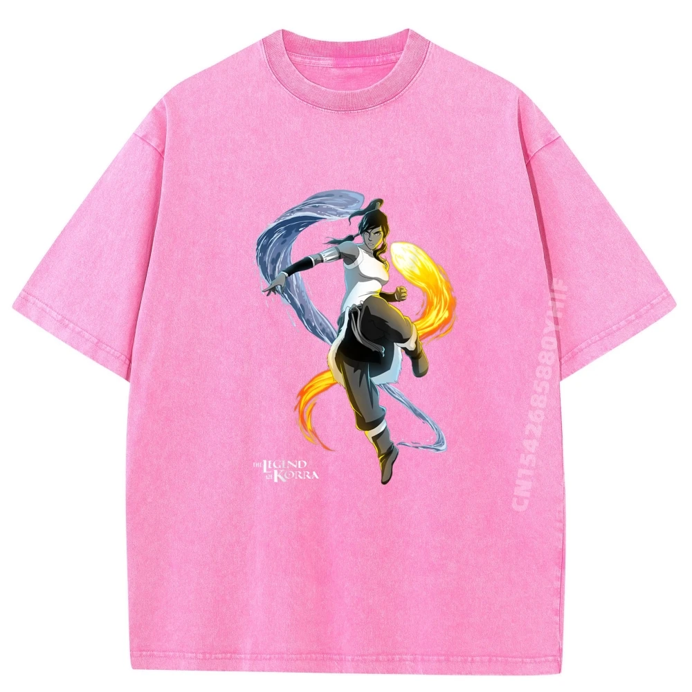 Nickelodeon The Legend Of Korra Action Stance Luxury T Shirt Men Breathable Washed T-Shirt Printed Shirts National Flag Day