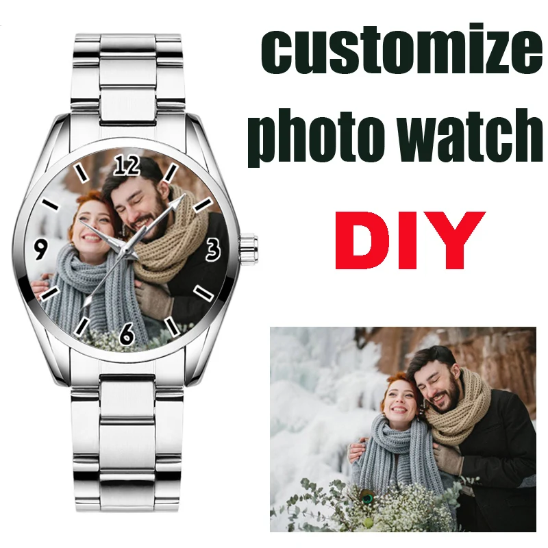 ساعة يد نسائية مخصصة بطباعة شعار الساعة، ساعة يد مخصصة للصورة، هدية فريدة من نوعها لصديقتك #1