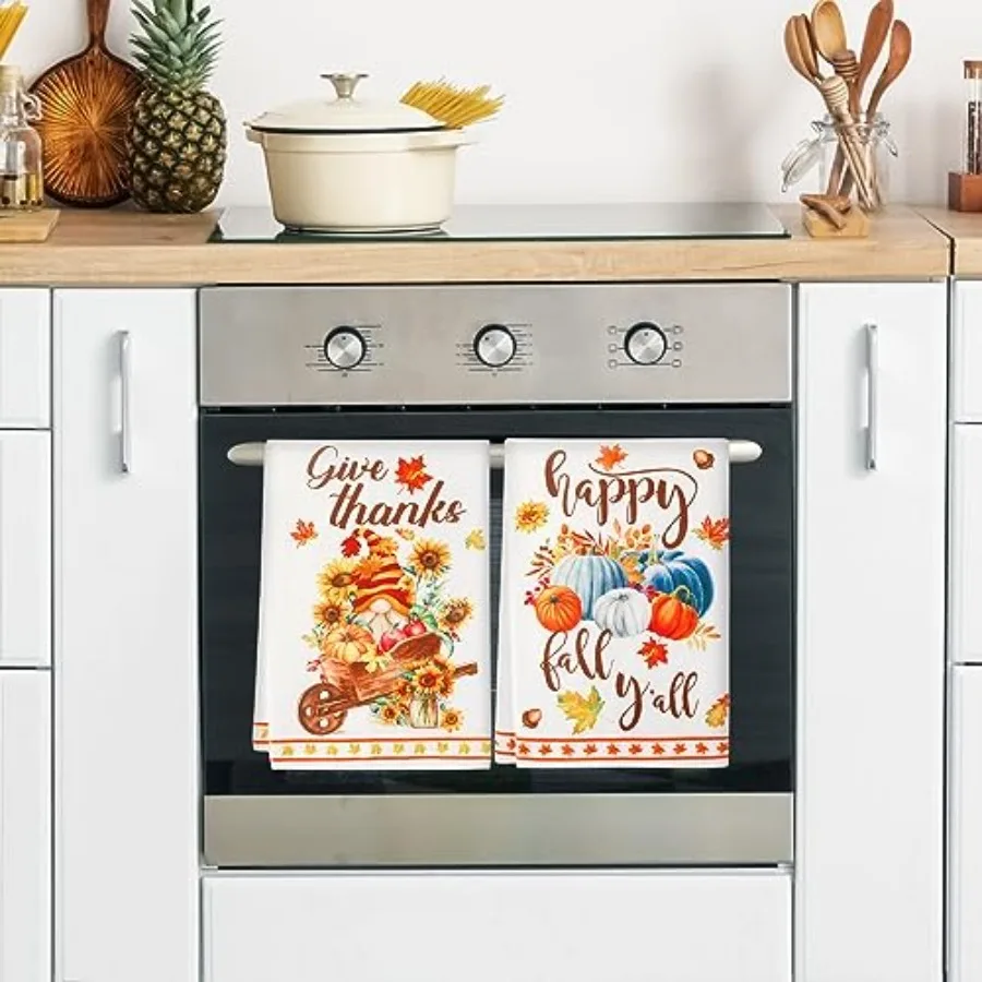 مرحبا الخريف مناشف المطبخ الخريف اليقطين مناشف الأطباق 15.7x23.6 Ih الشكر مناشف اليد جنوم قماش الأطباق ريفي مزرعة هان