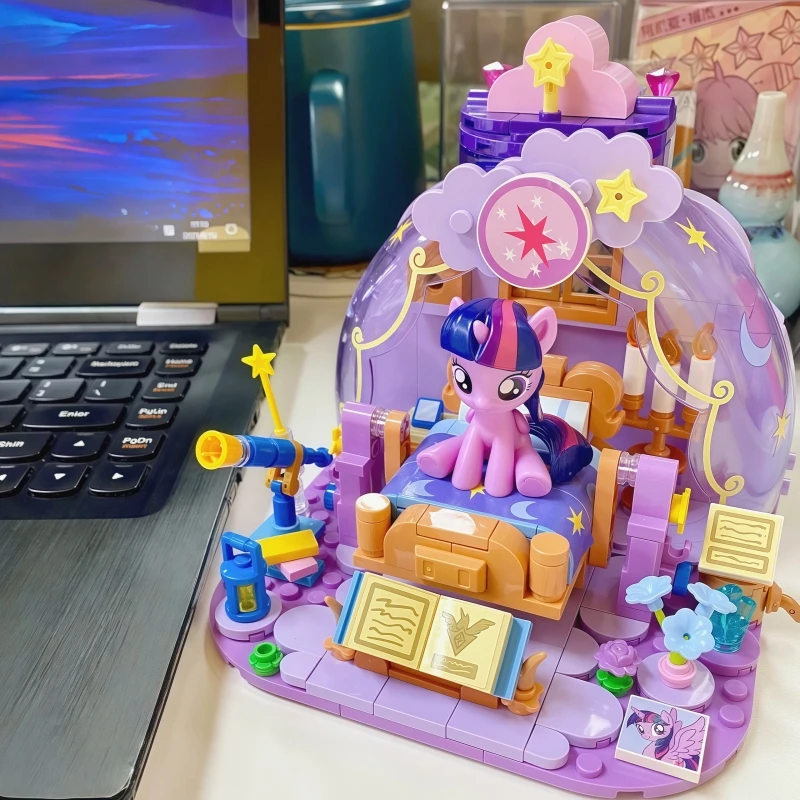 

Новая версия серии My Little Pony, кресло-качалка, строительный блок, аниме, Twilight Sparkle Pinkie Pie, строительная модель, игрушка в подарок