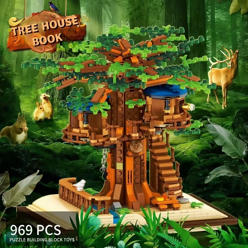

969pcs MOC Tree House Book Scene Jungle Forest Villa Building Block IDEAS Series Street View Model Toy Children's Gifts