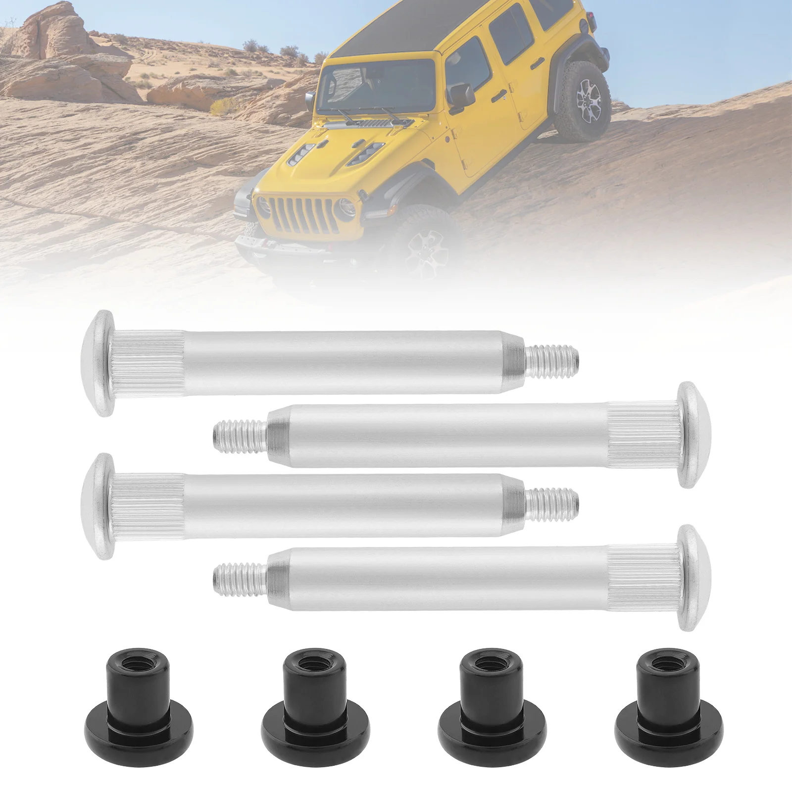 4set Door Hinge Pin Repair Kits Fit for Wrangler JK 55395386AF 55395386AB 55395386AC 55395386AE Aluminum Door Hinge Components