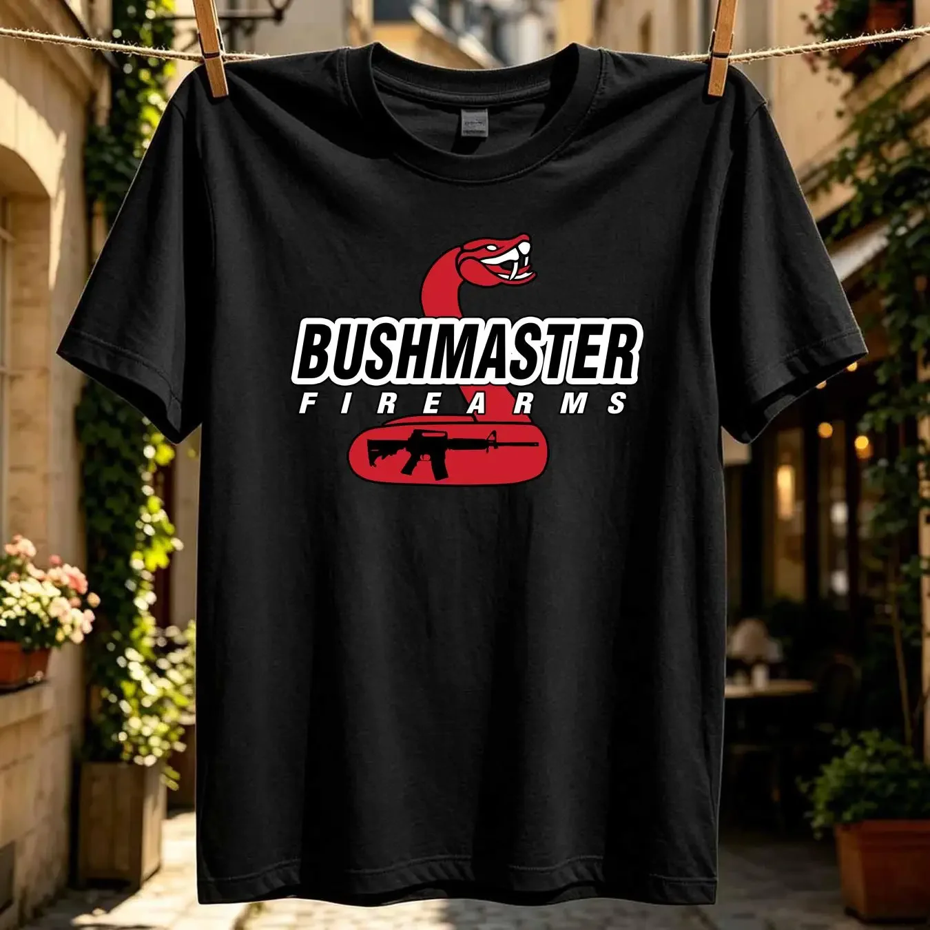 washed T Shirt Bushmaster Guns Firearms Logo Men's Grey Size S 5XL vintage Washed Casual graphic Slightly Unisex