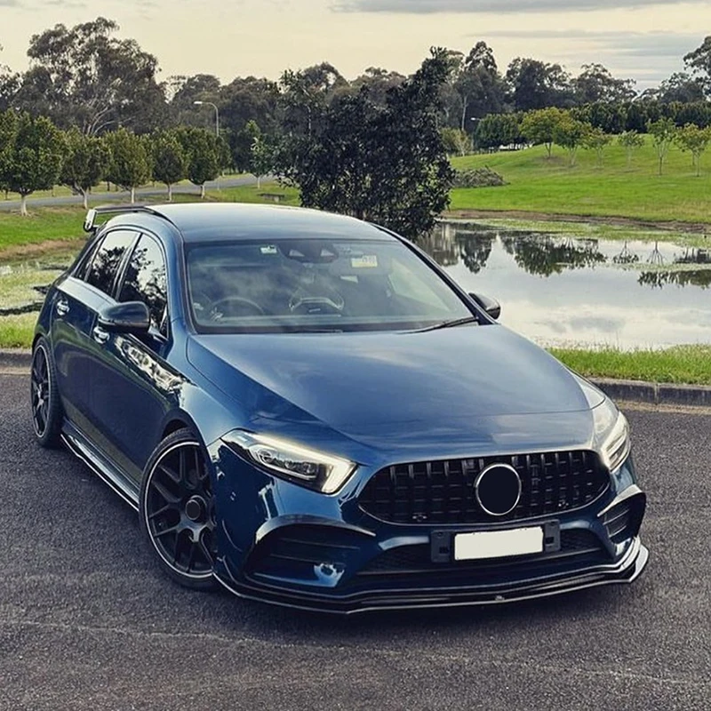 Für Mercedes Für Benz EINE KLASSE W177 2019-2022 A180 A200 A35 AMG Auto Front Lippe Stoßstange spoiler Glänzend Schwarz Oder Carbon Look – Detail 4