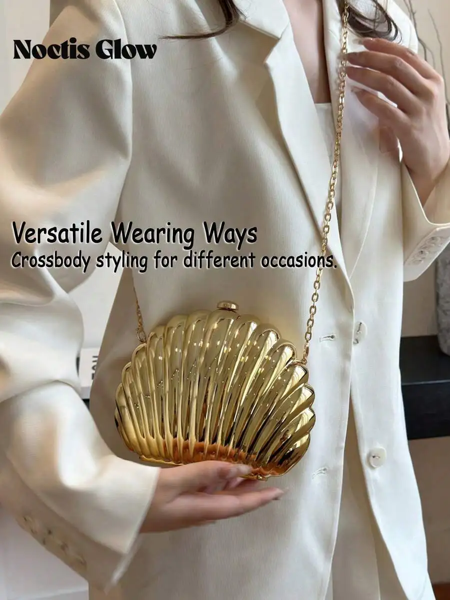 

Shell Shaped Acrylic Clutch Bag With Chain Strap For Women Evening Party Formal Occasion