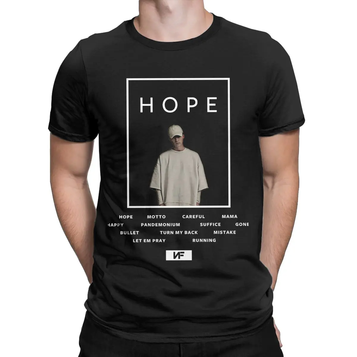 Новое поступление, мужская и женская футболка с принтом альбома NF Hope, забавная футболка из чистого хлопка с рисунком настоящего музыкального рисунка, крутая футболка в стиле рэпера, топ, футболка, одежда